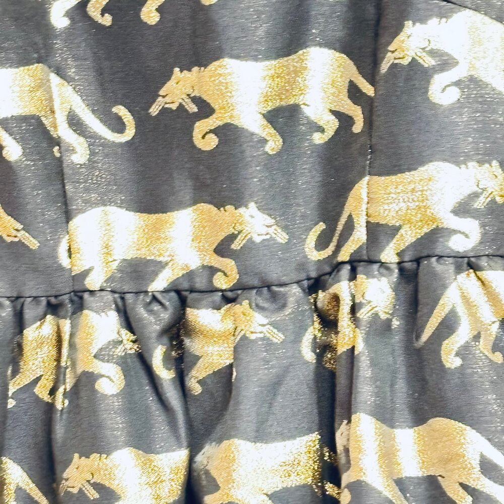Eyedoll Golden Panther black sleeveless midi Dress from Anthropologie sz 10 - Picture 4 of 12
